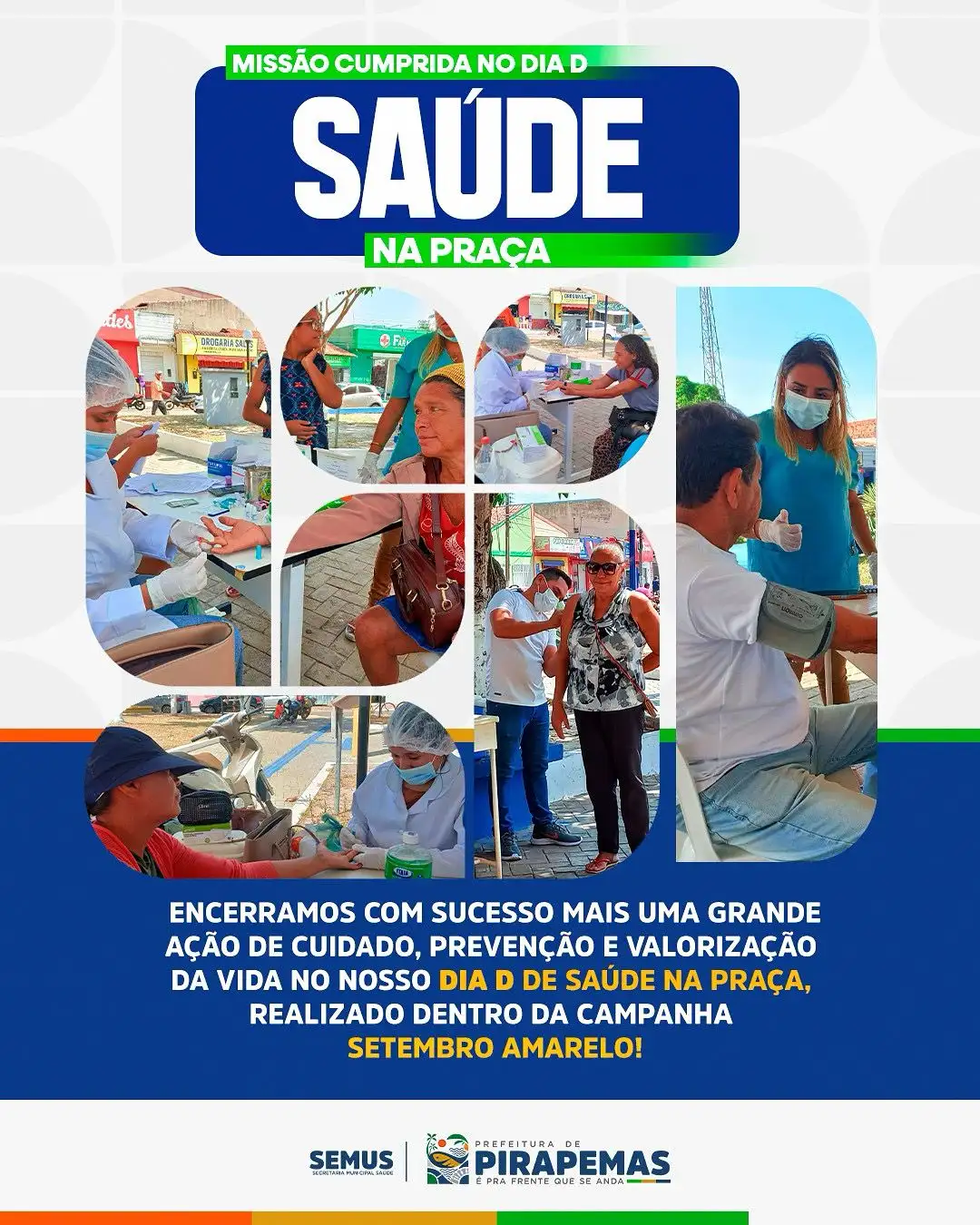 ✅ MISSÃO CUMPRIDA NO DIA D – SAÚDE NA PRAÇA