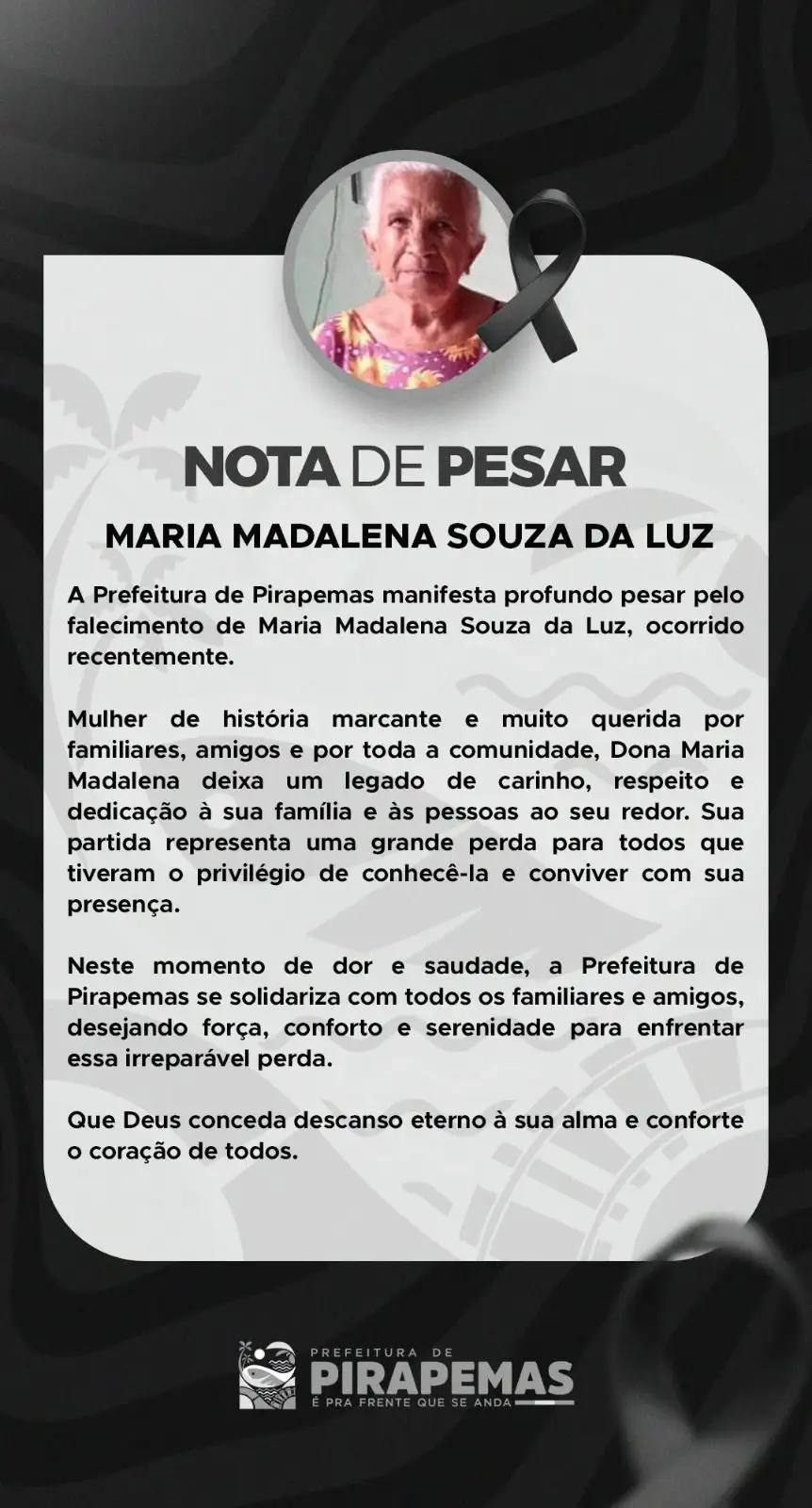 NOTA DE PESAR