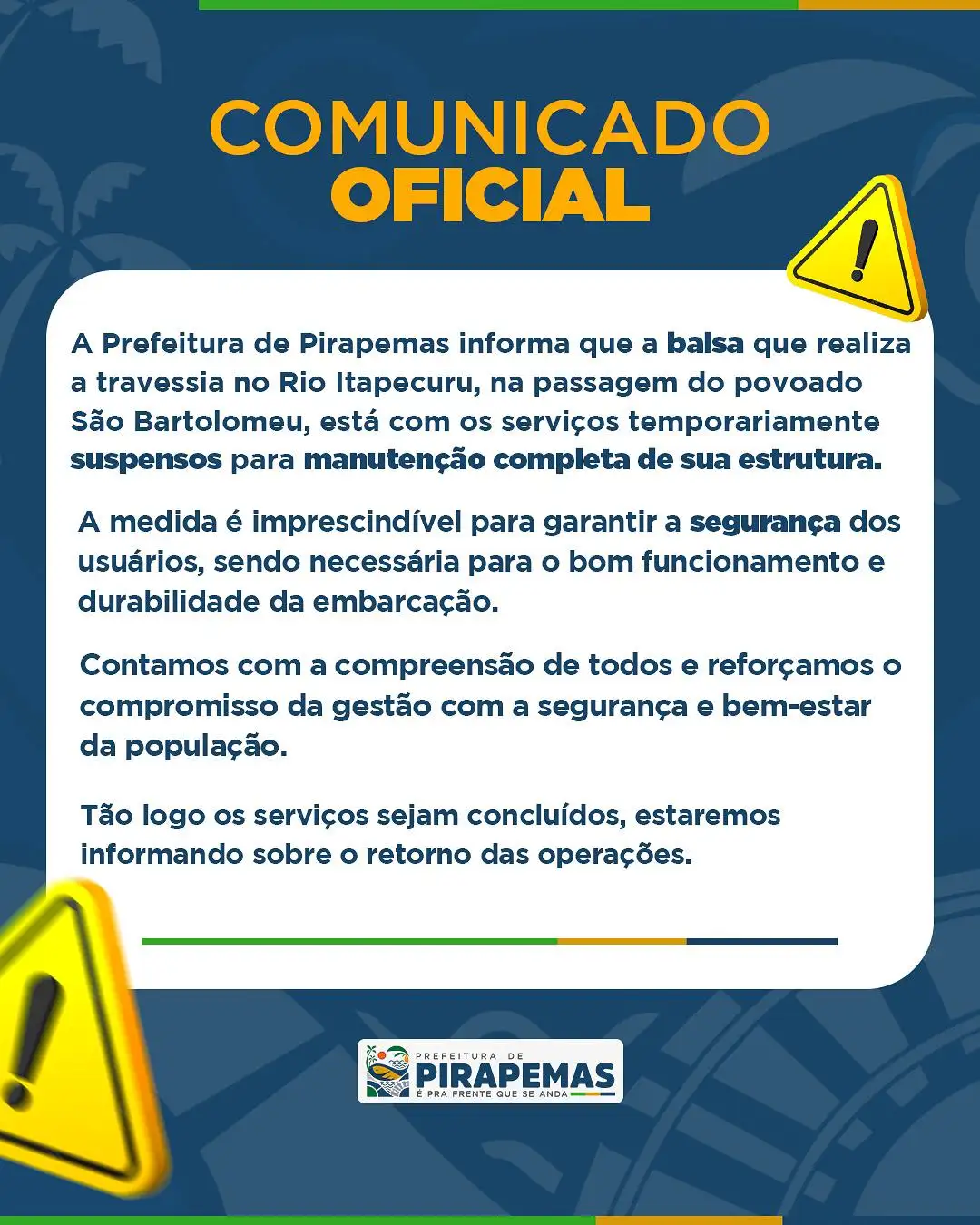 📢 COMUNICADO OFICIAL