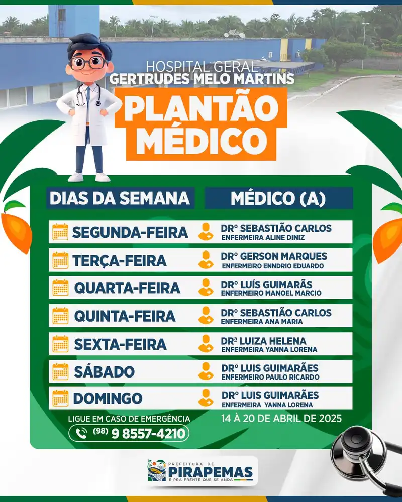 Plantão Médico do Hospital Geral Gertrudes Melo Martins