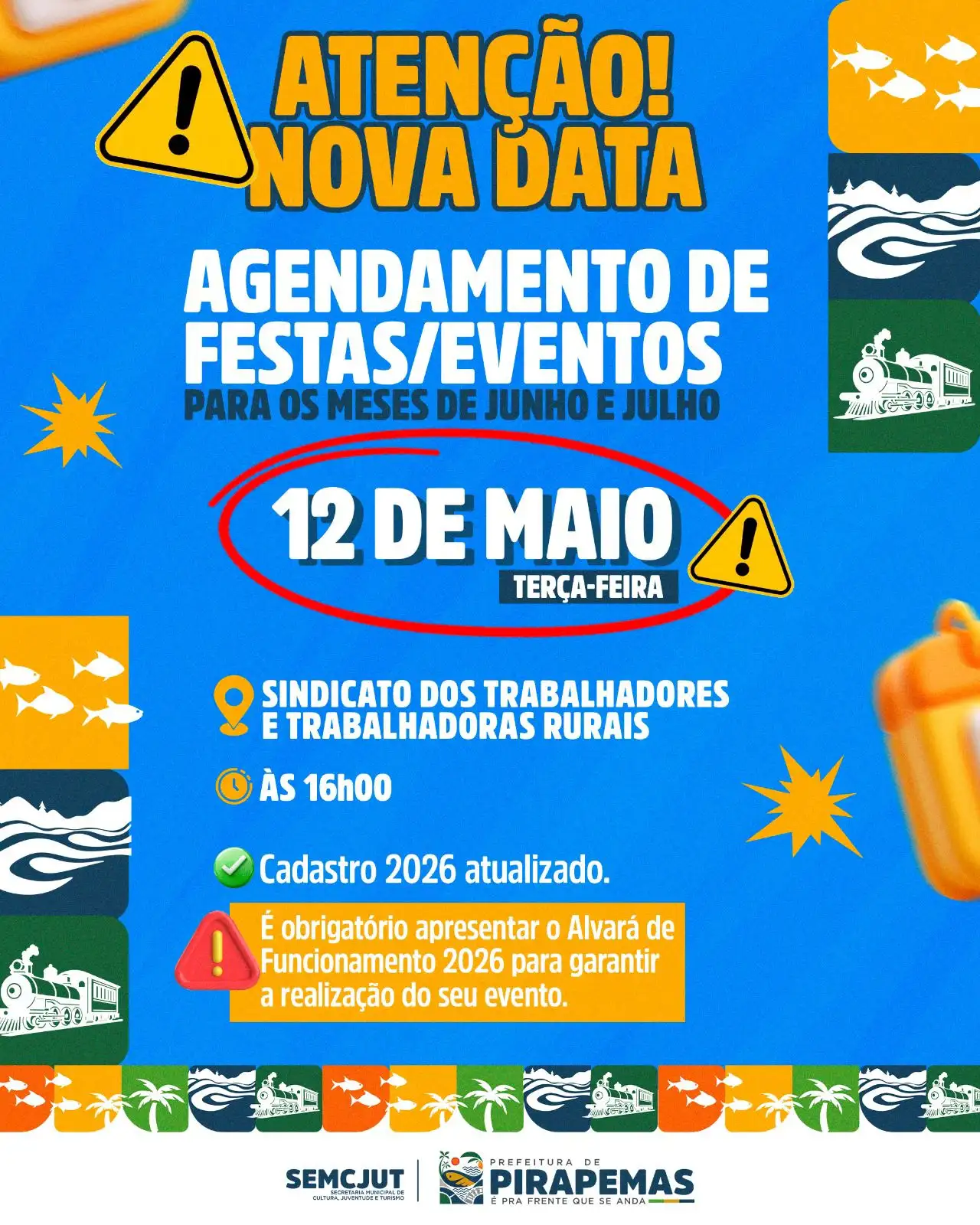 📢 ATENÇÃO: DATA REAGENDADA!