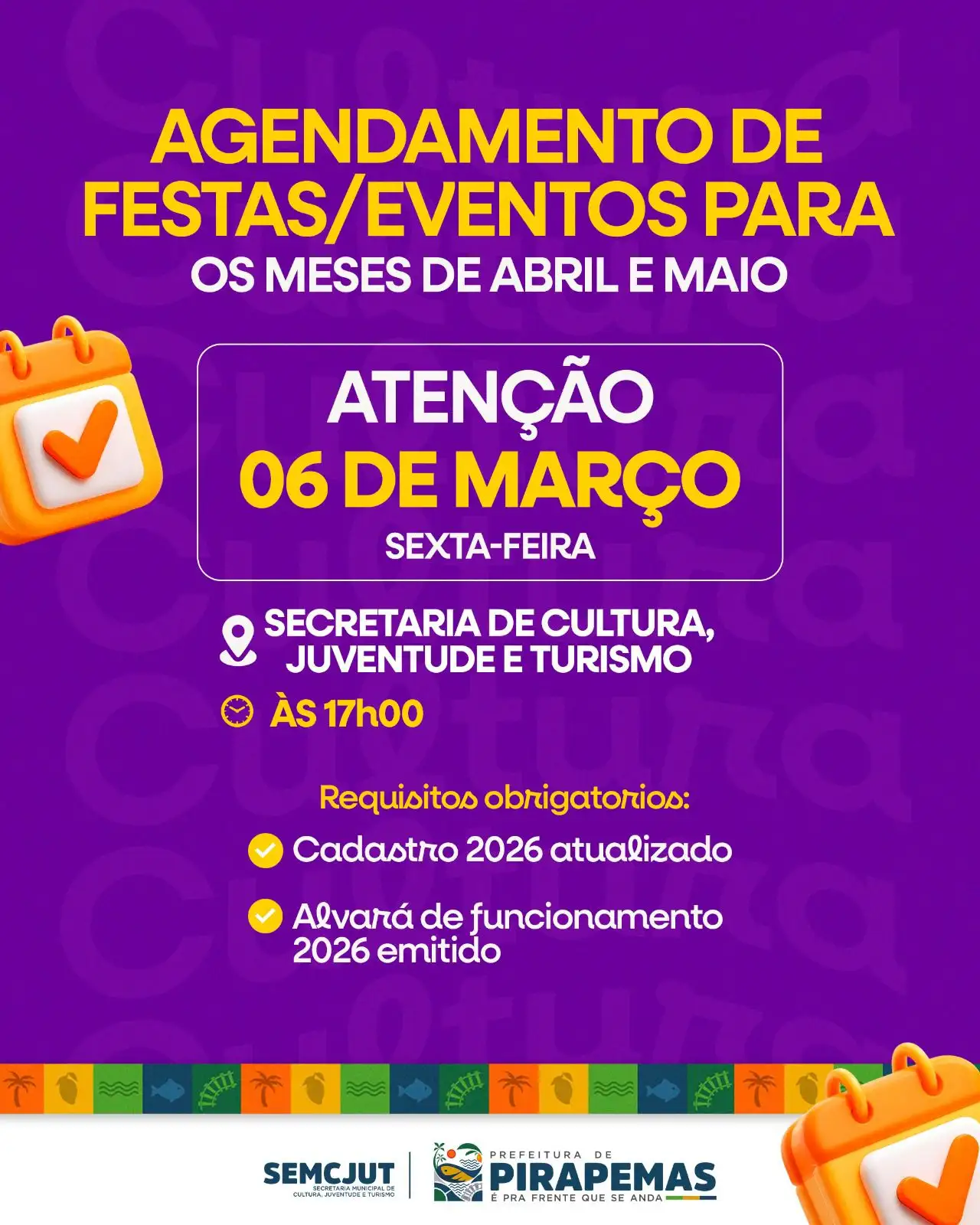Agendamento de Festas e Eventos!