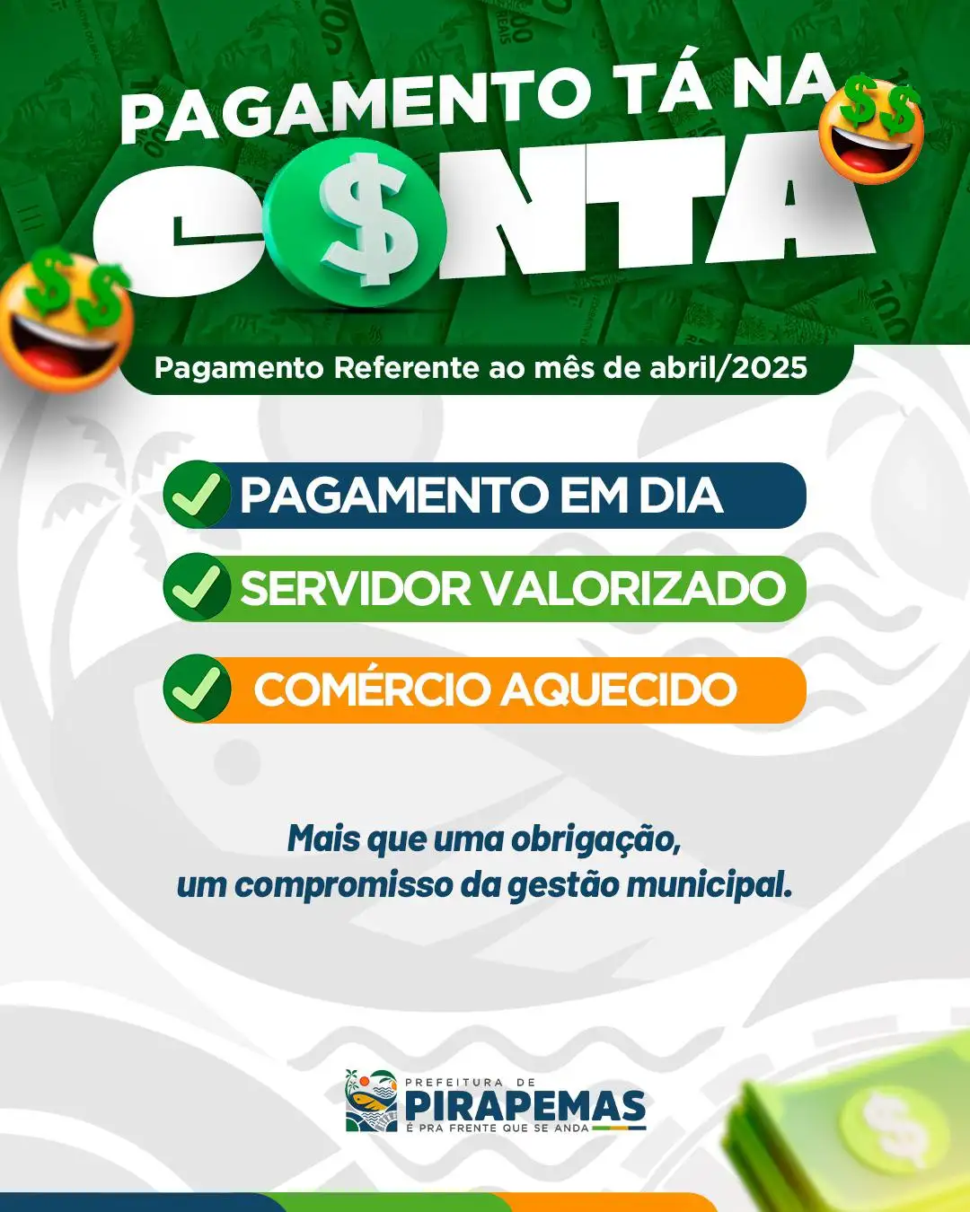 Pagamento de abril na conta! 💸