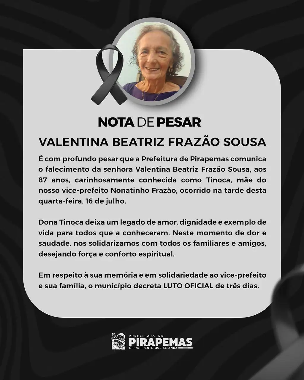 NOTA DE PESAR